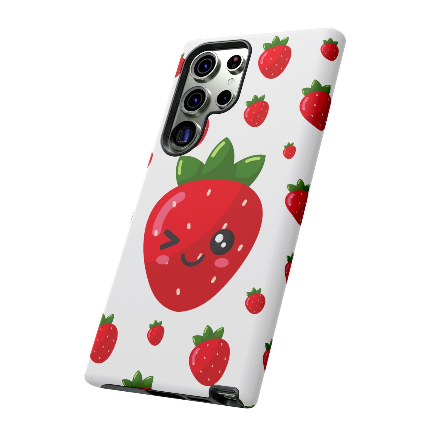Kawaii Strawberry Phone Case - Cute Fruit Phone Cover, Fun Gift for Teens, Spring Accessory, Durable Tough Cases