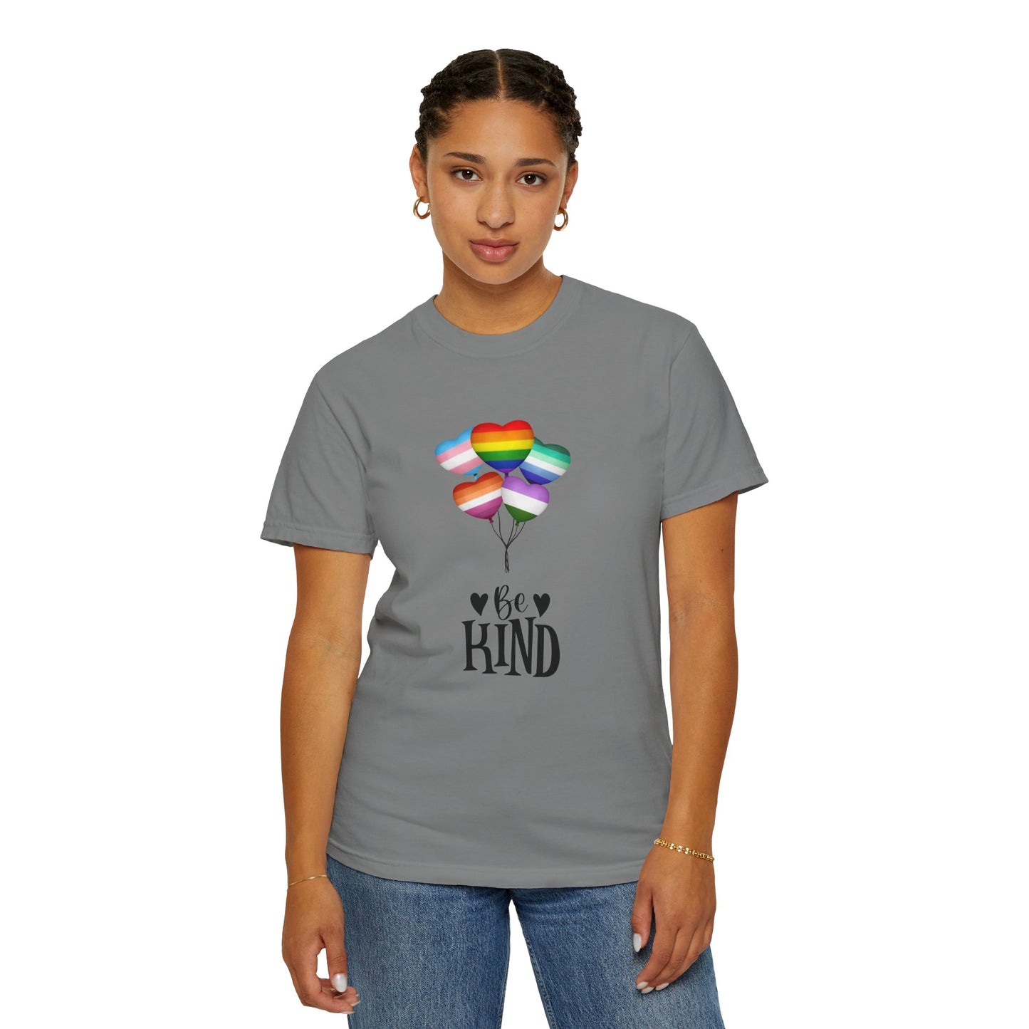 Comfort Colors Be Kind Balloon T-Shirt, Unisex Rainbow Shirt, Positive Vibes Tee, LGBTQ+ Pride Gift, Everyday Casual Wear