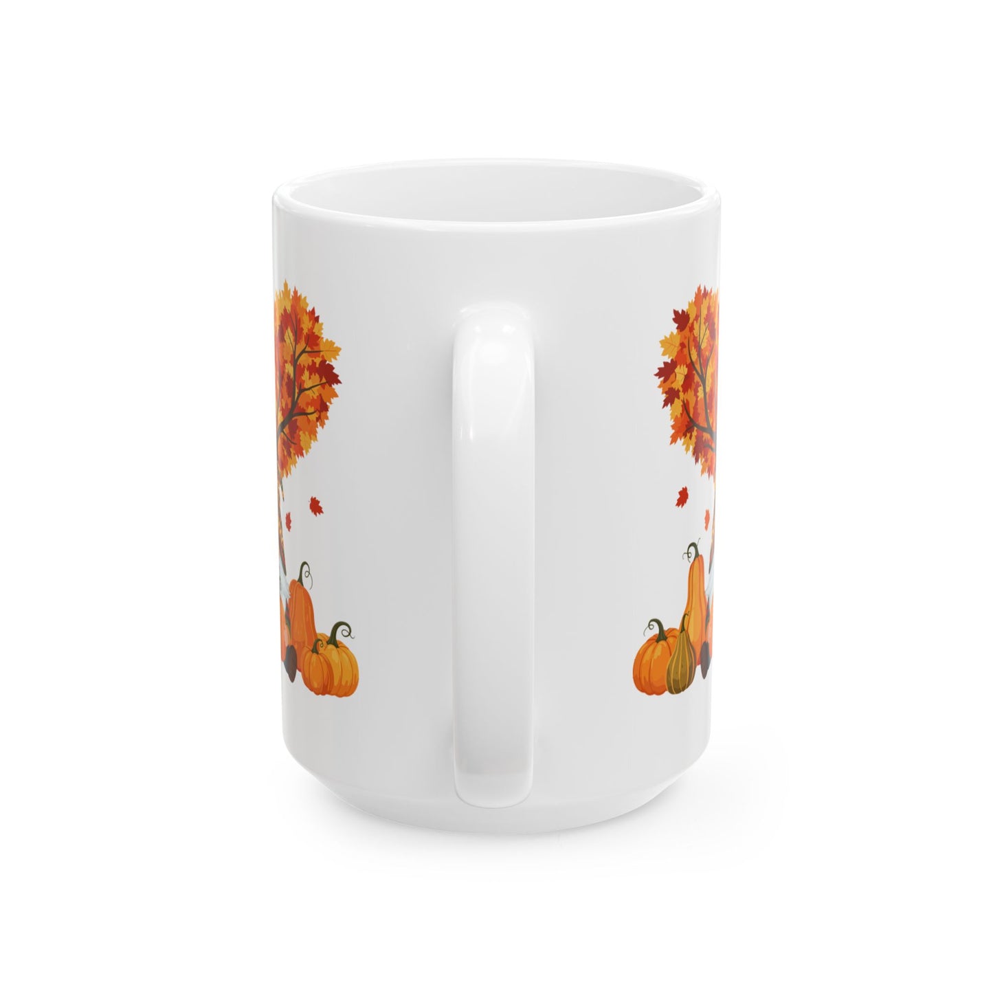 Fall Gnome Pumpkin Mug – Cozy Autumn Coffee Cup with Heart Tree Design, Perfect for Seasonal Sips & Gift Giving