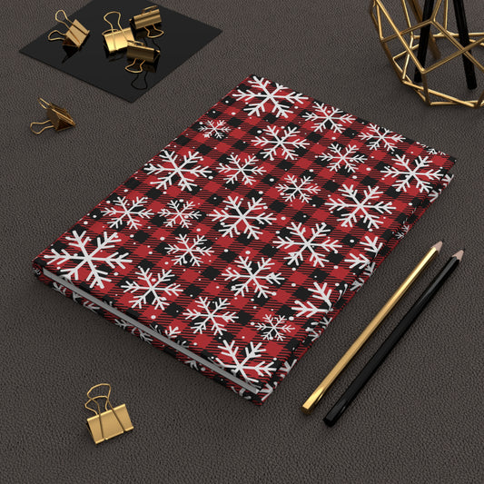 Buffalo Plaid Snowflake Hardcover Journal