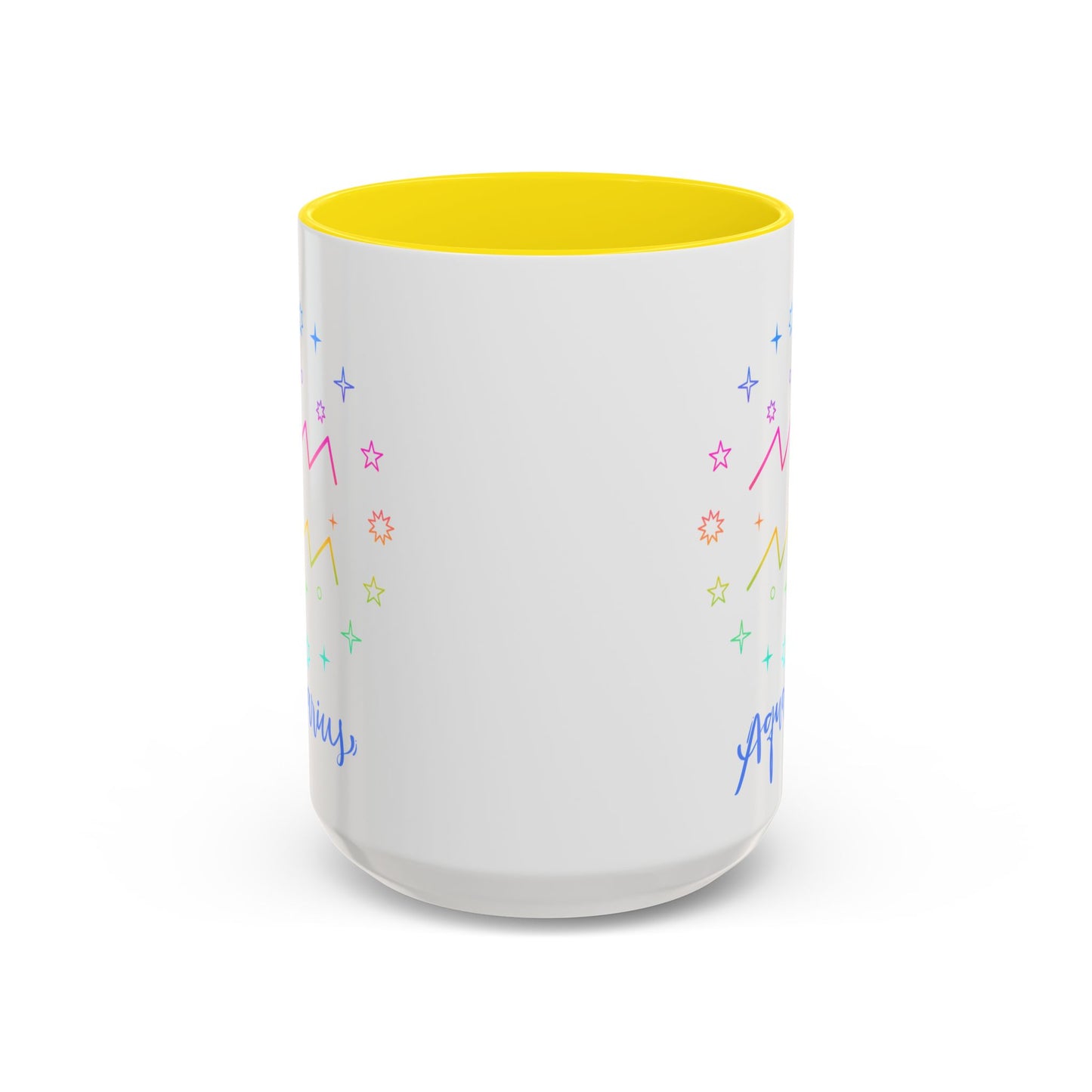 Aquarius Accent Coffee Mug - Colorful Zodiac Mug, Astrology Gift, Horoscope Coffee Cup, Birthday Present, Personalized Mug