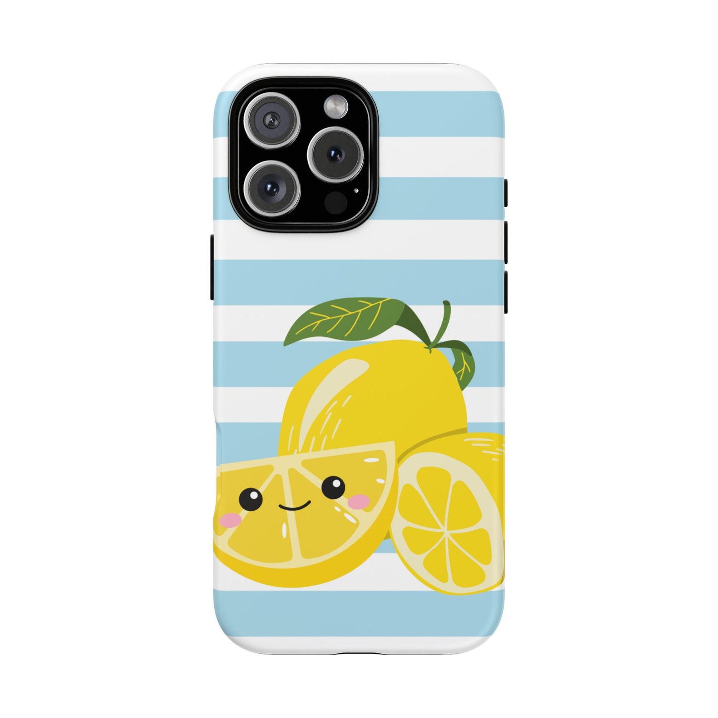 Striped Lemon Phone Case - Tough Cases, Fruit Design, Fun iPhone Cover, Summer Accessories, Bright Phone Protection