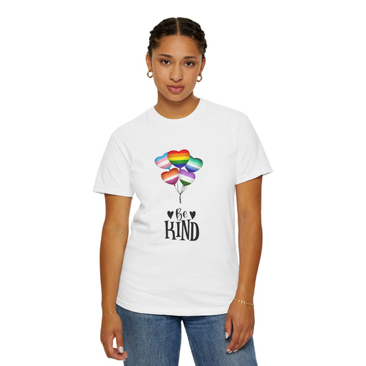 Comfort Colors Be Kind Balloon T-Shirt, Unisex Rainbow Shirt, Positive Vibes Tee, LGBTQ+ Pride Gift, Everyday Casual Wear