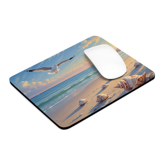 Serene Beach Mouse Pad, Coastal Office Decor, Nautical Gifts, Dreamy Seascape, Relaxing Workstation Accessory, Gifts for Beach Lovers