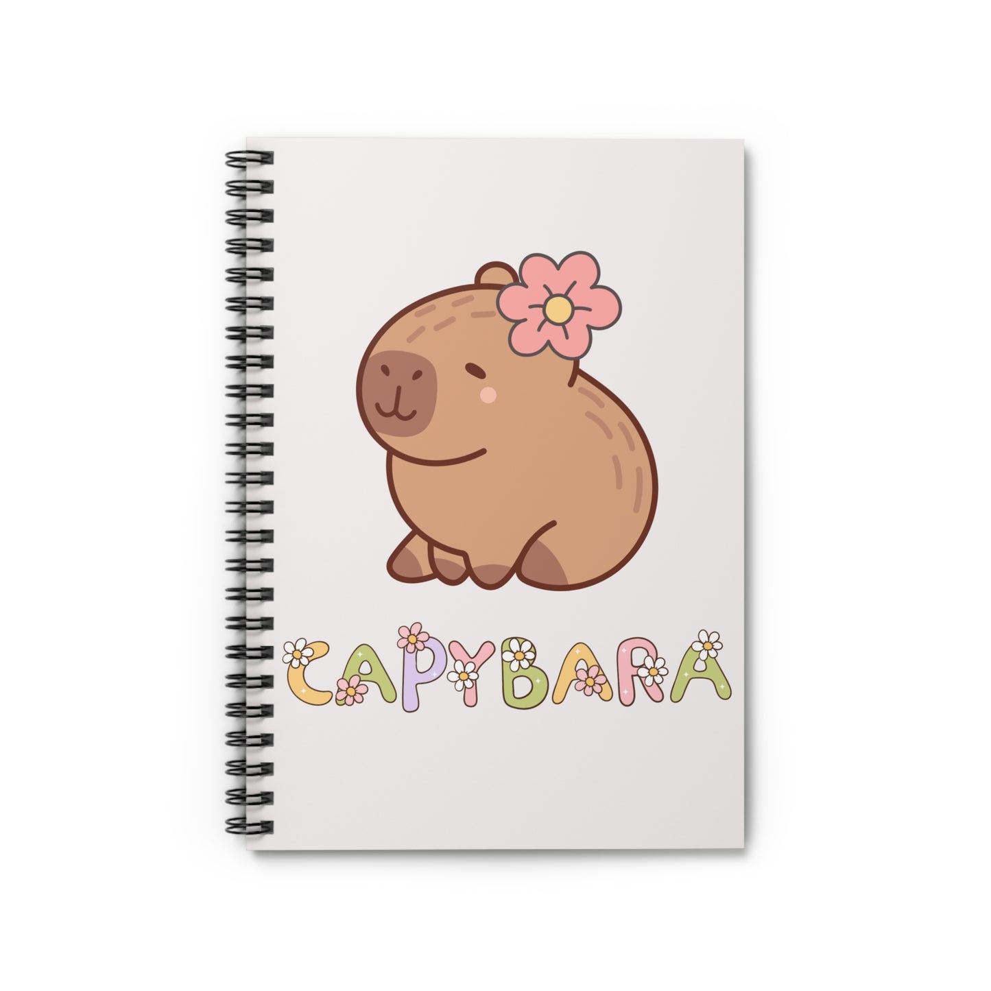 Cute Capybara Floral Notebook – Kawaii Animal Journal for Everyday Notes