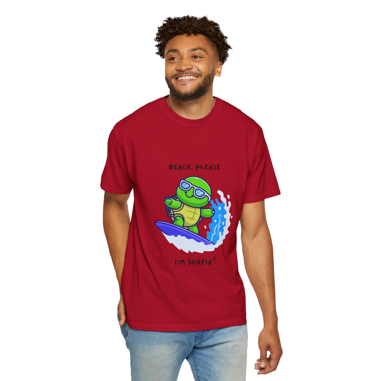 Surfing Turtle T-Shirt, Beach Vibes Tee, Unisex Summer Shirt, Casual Gift for Beach Lovers, Vacation Apparel, Funny Surf Shirt