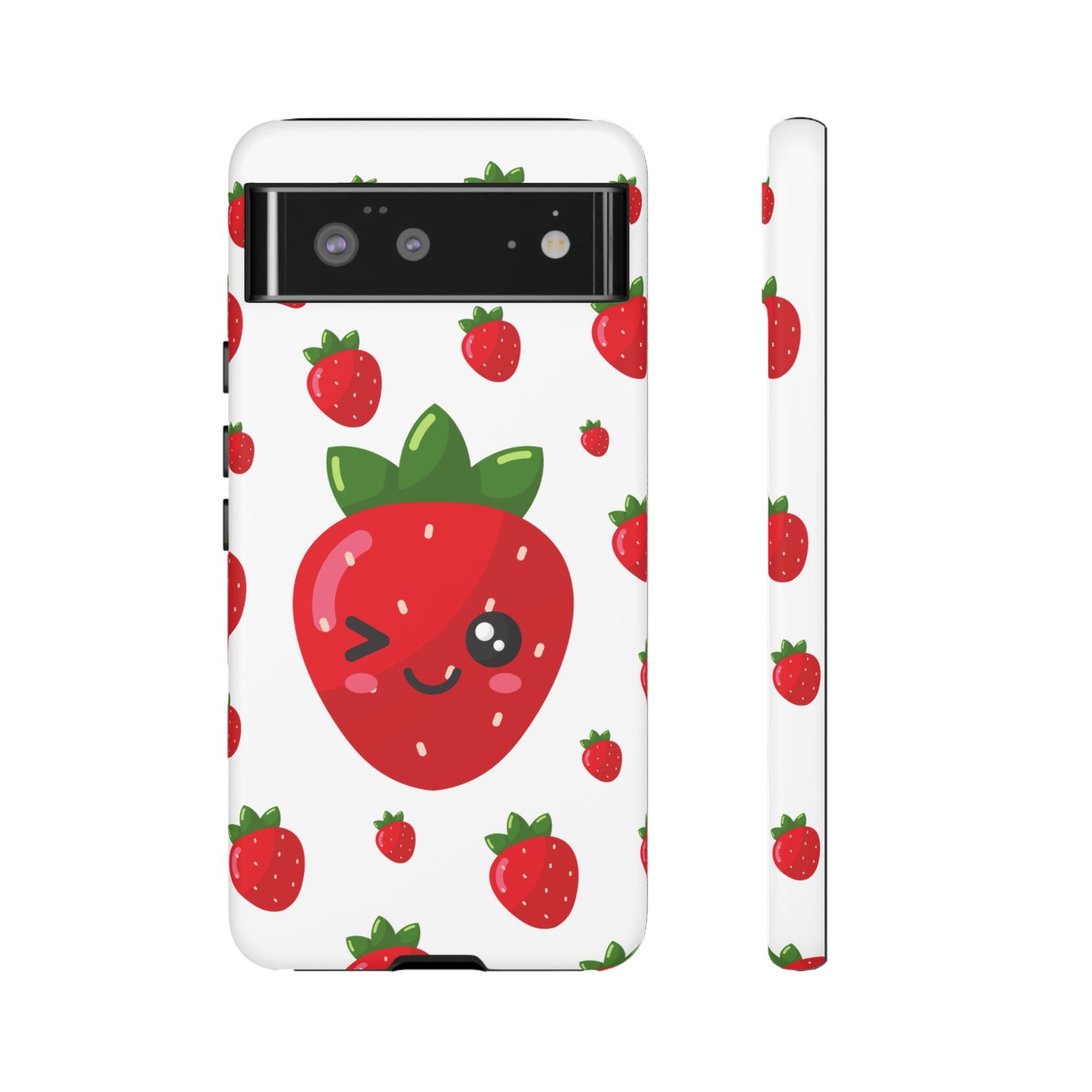 Kawaii Strawberry Phone Case - Cute Fruit Phone Cover, Fun Gift for Teens, Spring Accessory, Durable Tough Cases