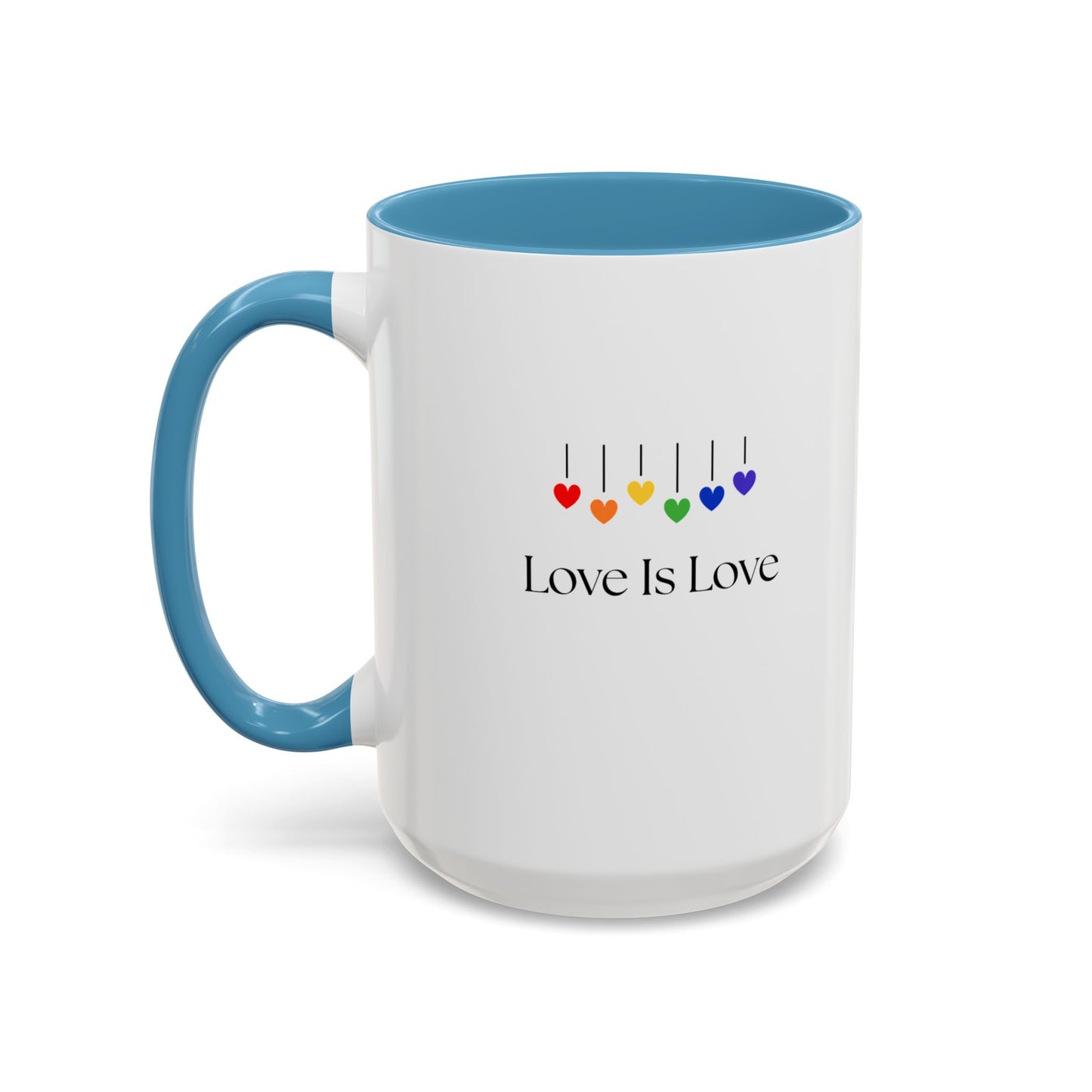 Colorful Love is Love Accent Coffee Mug - Celebrating Diversity & Acceptance, Perfect Gift for Pride