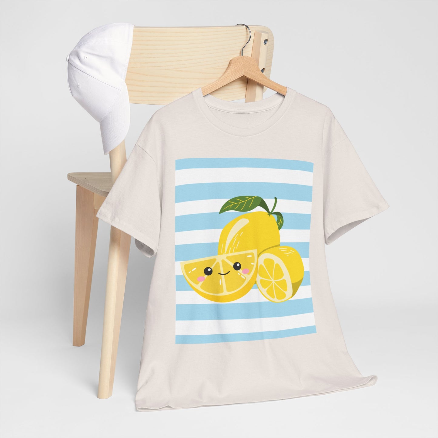 Lemon Unisex Heavy Cotton Tee, Cute Summer Shirt, Gift for Fruit Lovers, Fresh Style, Everyday Tee, Casual Outfit