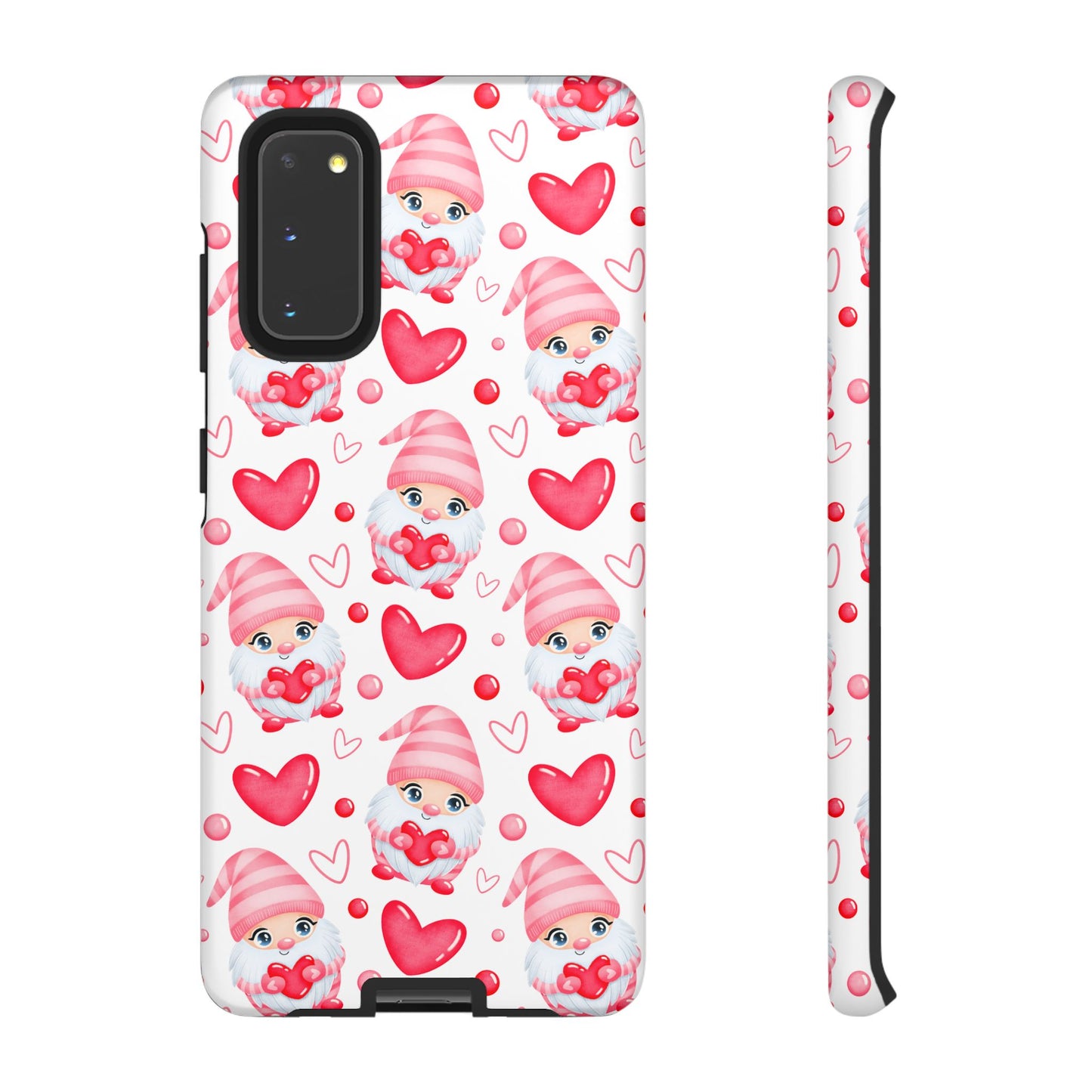Pink Gnome Heart Phone Case, Festive Gift for Her, Unique Protective Case, Fun Holiday Accessory, Valentine's Day Accessory