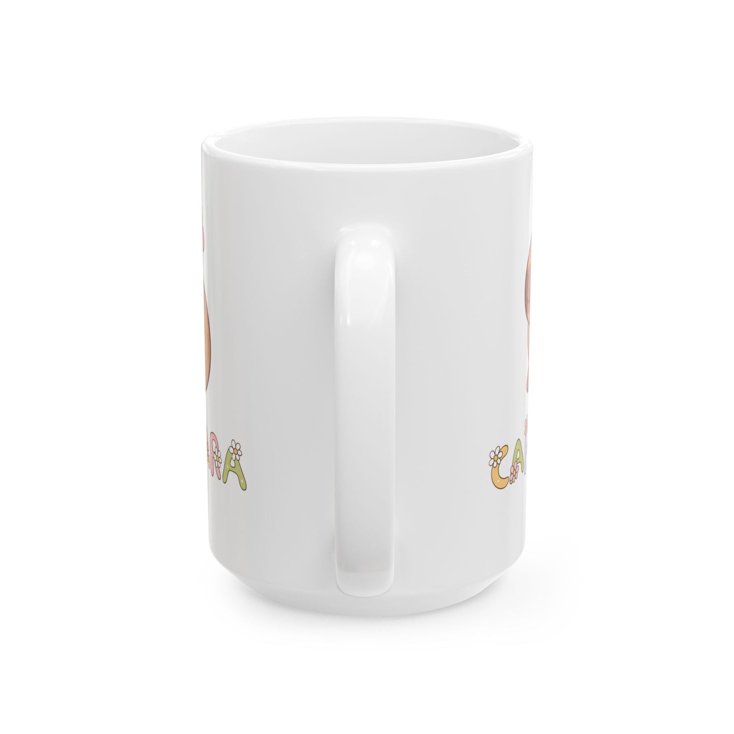 Cute Capybara Ceramic Mug with Floral Design