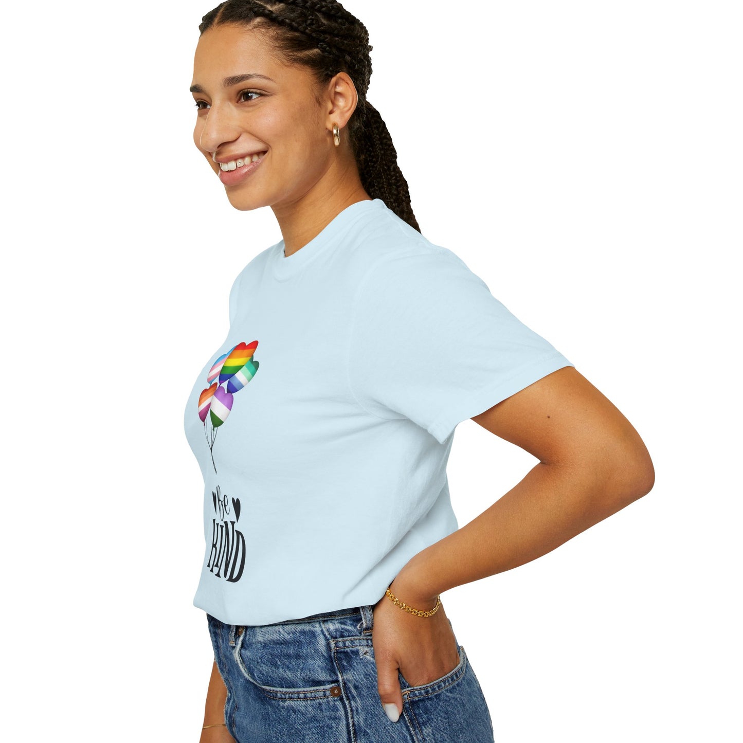 Comfort Colors Be Kind Balloon T-Shirt, Unisex Rainbow Shirt, Positive Vibes Tee, LGBTQ+ Pride Gift, Everyday Casual Wear