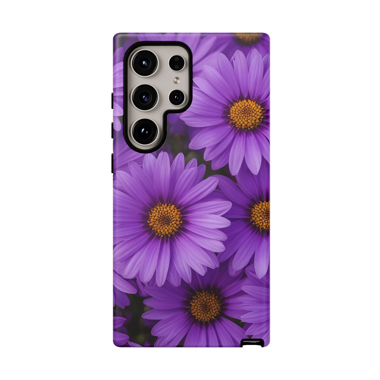 Purple Daisy Tough Case, Floral Phone Case, Durable Mobile Cover, Gift for Her, Everyday Use, Spring Accessories