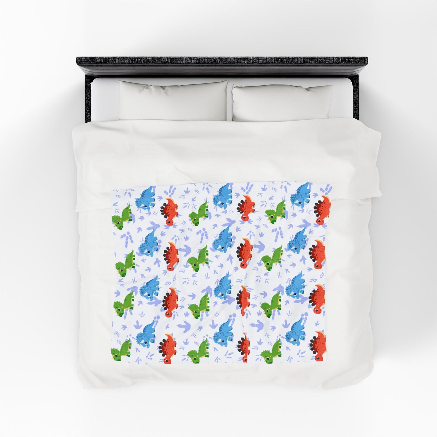 Colorful Dino Friends Plush Blanket - Cartoon Dinosaurs Velveteen Throw for Kids