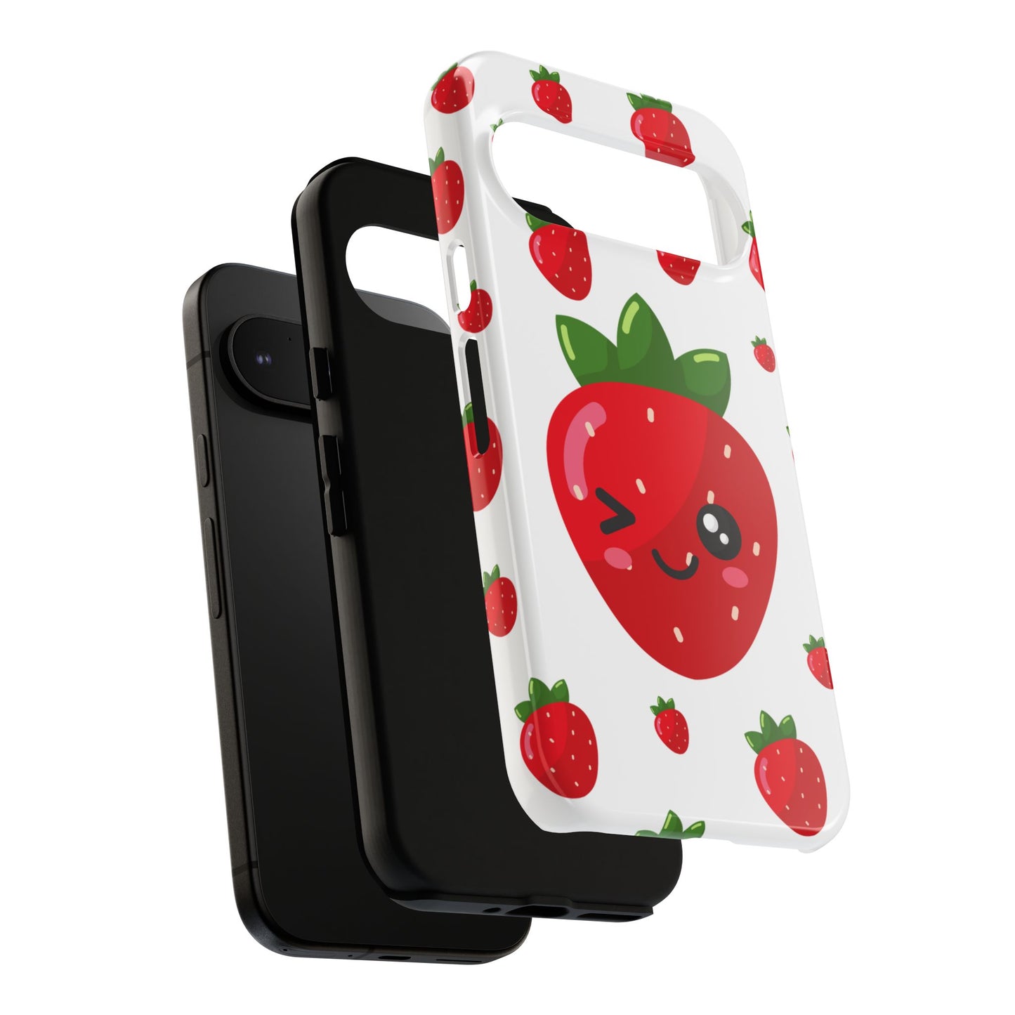 Kawaii Strawberry Phone Case - Cute Fruit Phone Cover, Fun Gift for Teens, Spring Accessory, Durable Tough Cases