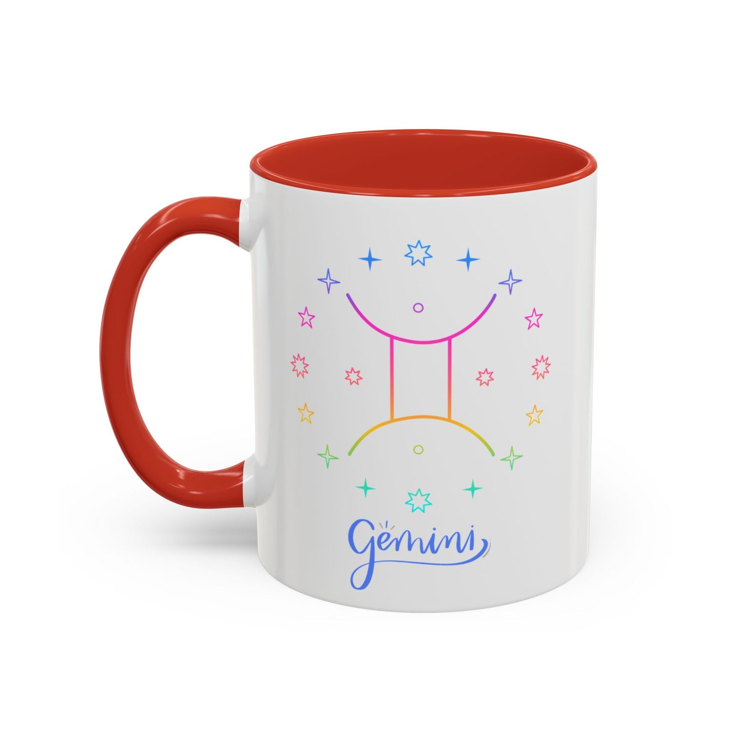Gemini Starry Accent Coffee Mug - Colorful Horoscope Gift, Astrology Mug, Zodiac Lover Cup, Unique Birthday Present, Celestial Drinkware