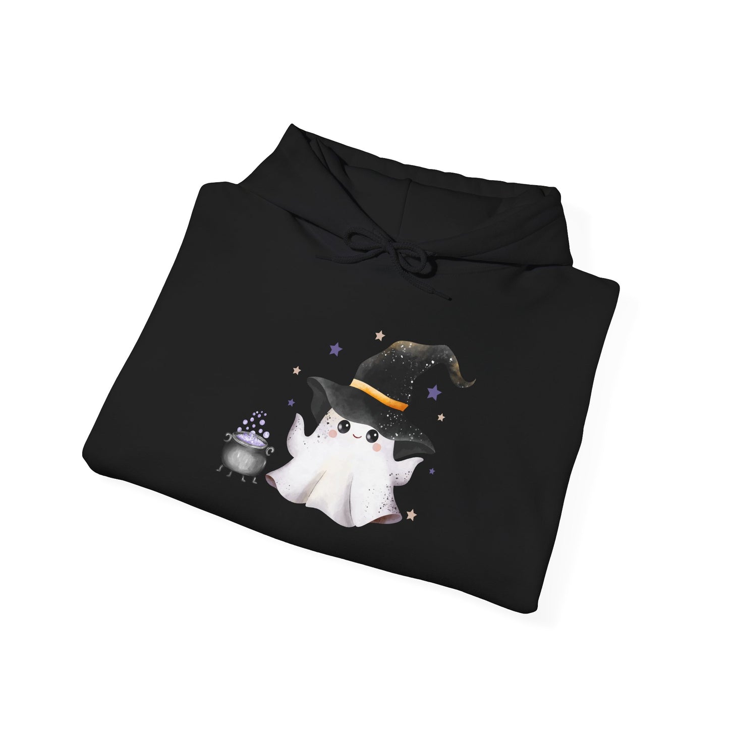 Cute Ghost Witch Halloween Sweatshirt, Cozy Hooded Sweatshirt, Spooky Fall Apparel, Unisex Halloween Clothing, Holiday Gift
