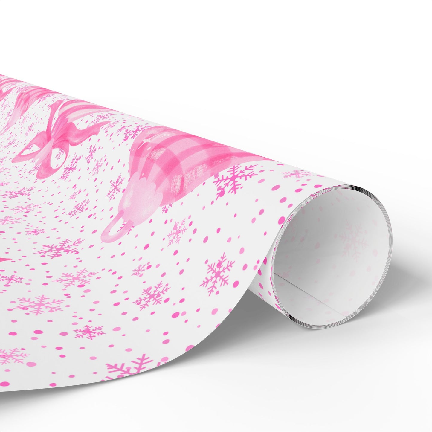 Pink Holiday Ornaments Gift Wrap – Cute Christmas Wrapping Paper