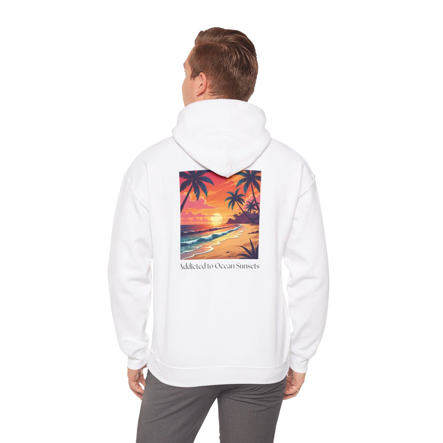Ocean Sunset Beach Scene Unisex Hoodie, Ocean Lovers Coverup Sweatshirt, Addicted To Ocean Sunsets, Coastal Apparel, Beach Lover Gift
