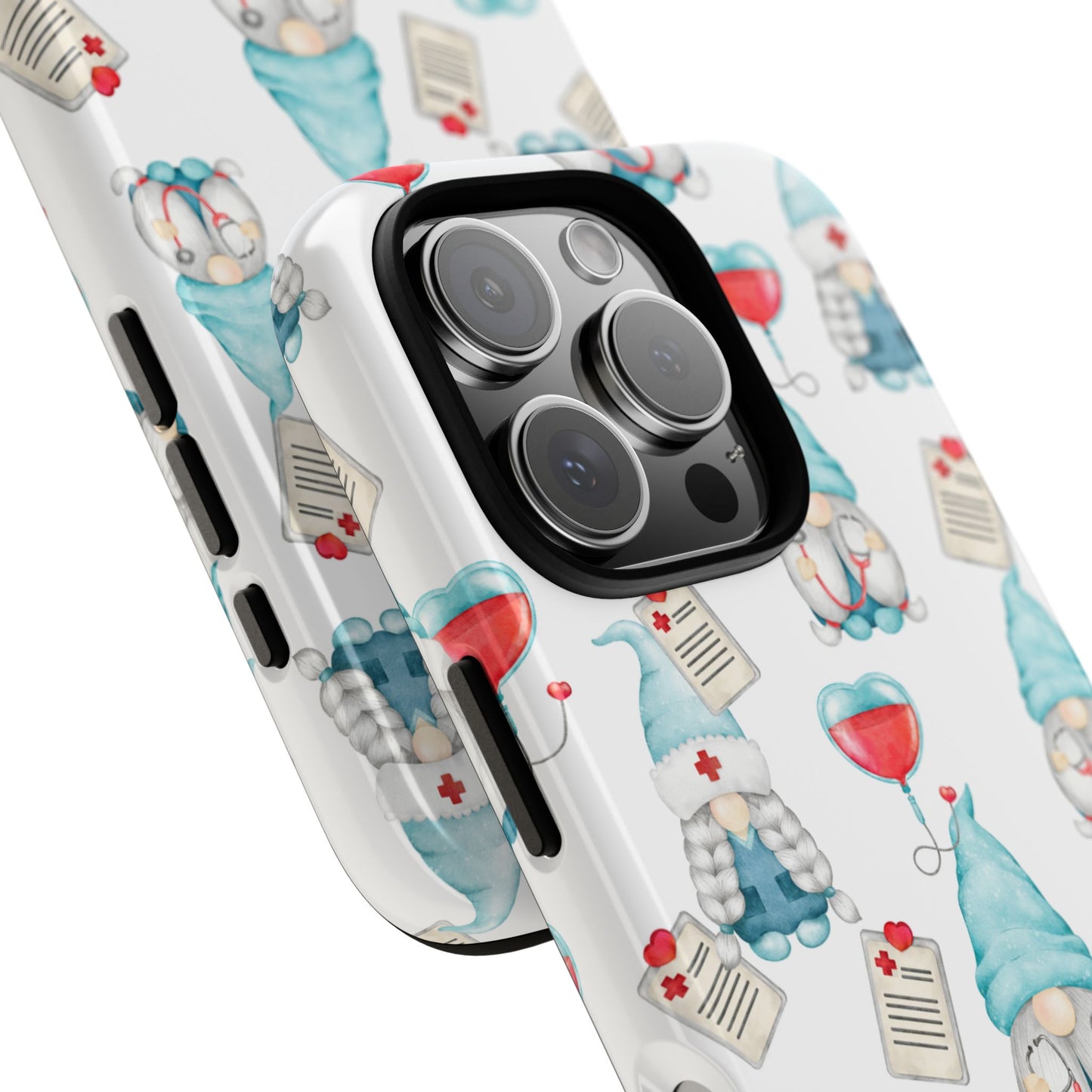 Medical Gnome Phone Case, Blue Gnome Tough Case for Nurses, Doctors, RNs, Cute Healthcare Gift