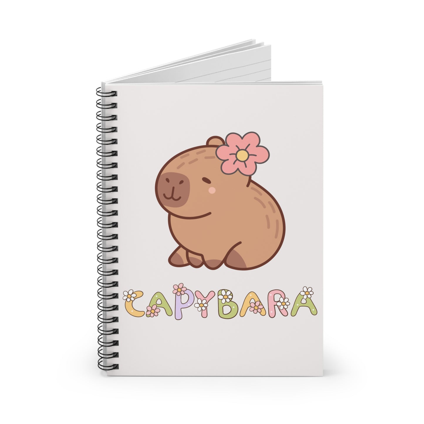 Cute Capybara Floral Notebook – Kawaii Animal Journal for Everyday Notes