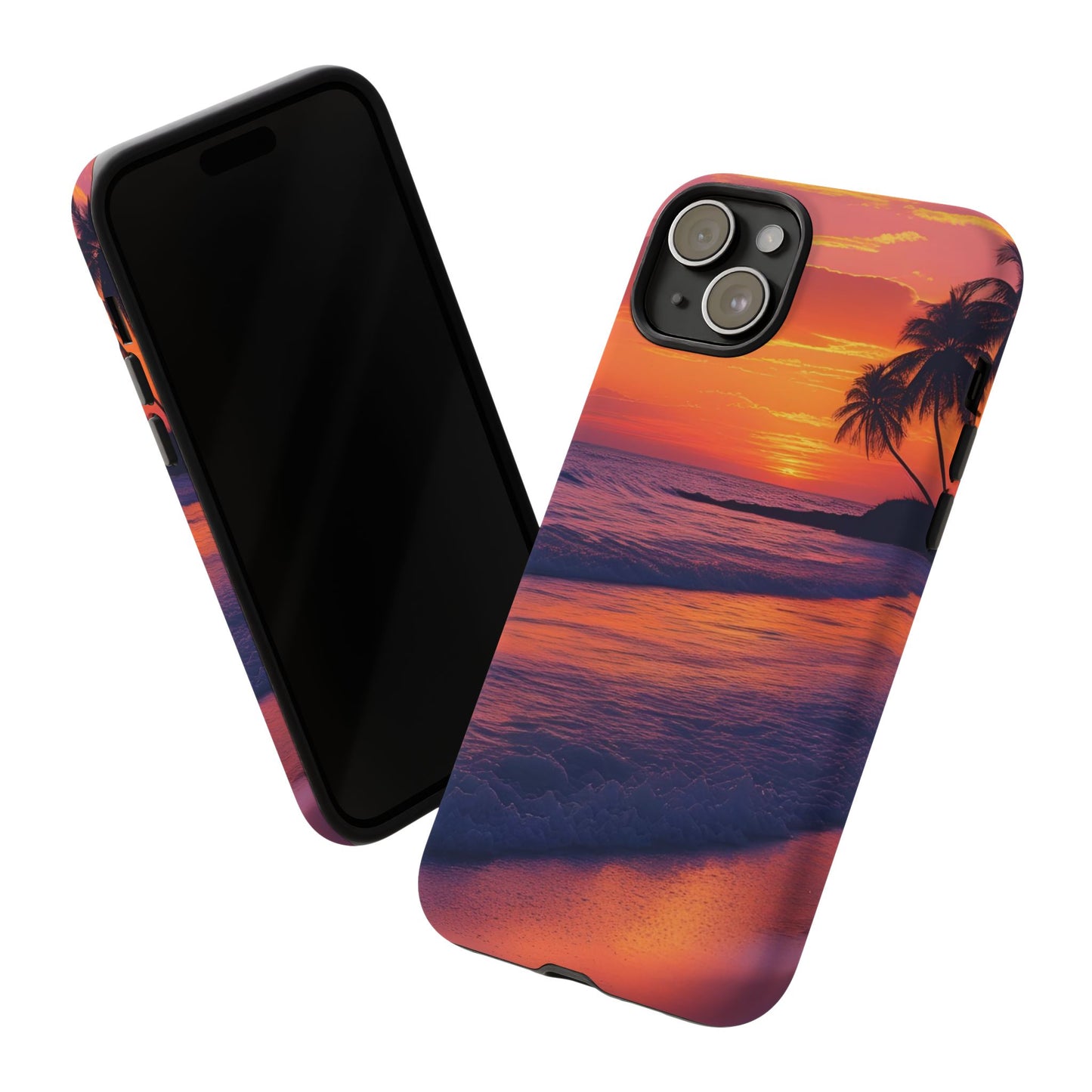 Palm Beach Sunset Design, Beach Lovers Gift, Relaxing Phone Cover, Tropical Hard Case, Protective Shell, Summer Vibes
