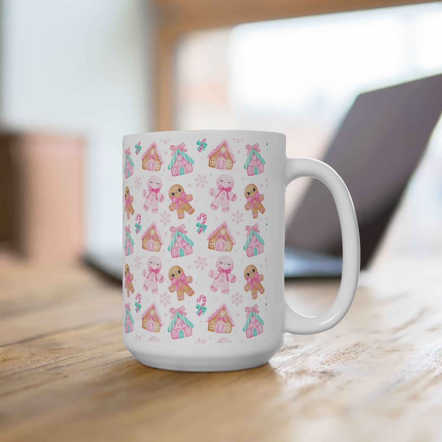 Gingerbread Ceramic Mug, Cute Holiday Drinkware, Perfect for Christmas Gifts, Cozy Winter Vibes, Seasonal Kitchen Decor