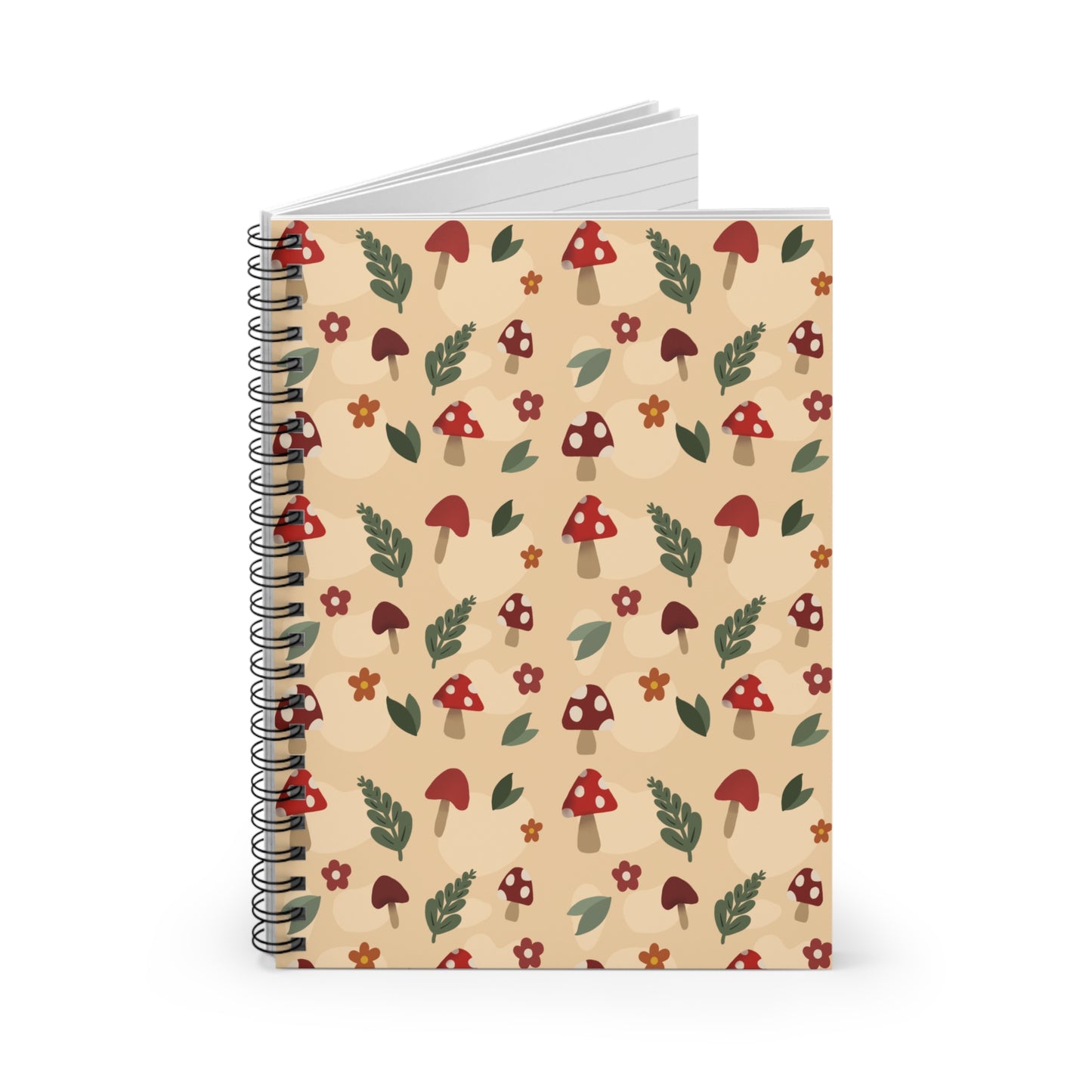 Mushroom-Themed Spiral Notebook - Ruled Line, Cute Stationery, Gift for Nature Lovers, School Supplies, Eco-Friendly Journal, Back to School