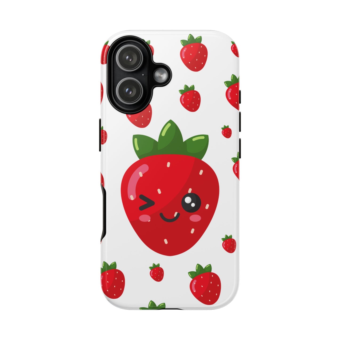 Kawaii Strawberry Phone Case - Cute Fruit Phone Cover, Fun Gift for Teens, Spring Accessory, Durable Tough Cases