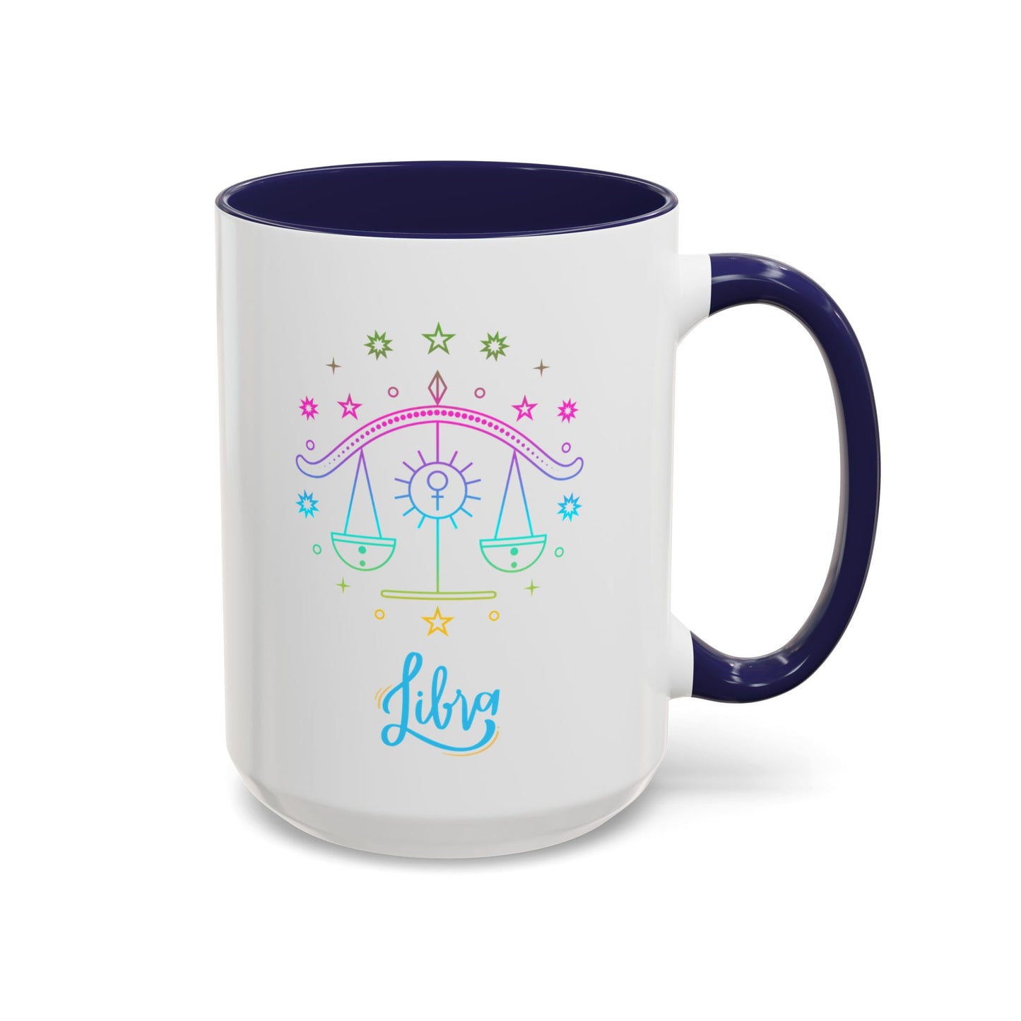 Libra Zodiac Accent Coffee Mug - Colorful Astrology Cup, Astrology Gift, Horoscope Mug, Personalized Coffee Cup, Birthday Gift