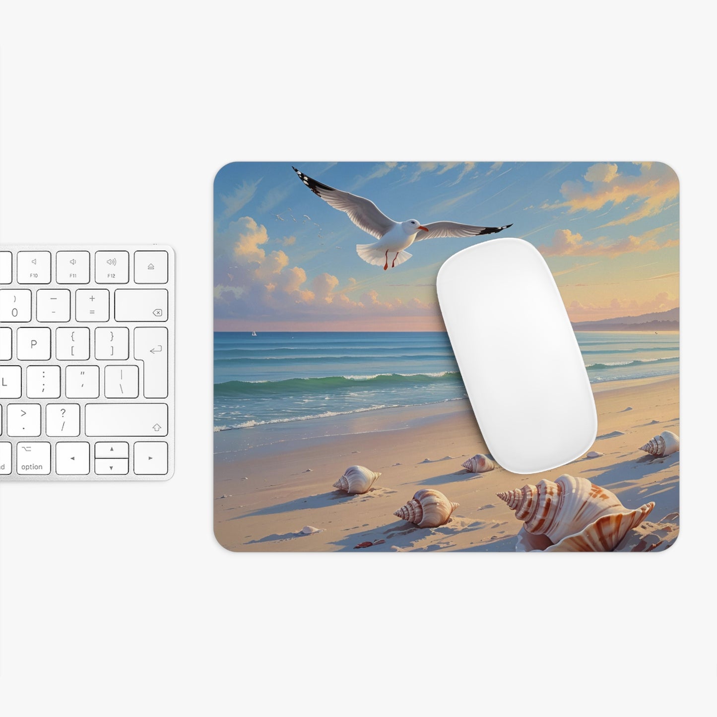 Serene Beach Mouse Pad, Coastal Office Decor, Nautical Gifts, Dreamy Seascape, Relaxing Workstation Accessory, Gifts for Beach Lovers