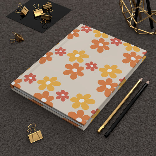 Boho Floral Hardcover Journal, 150 Lined Pages, Aesthetic Notebook for Writers & Students, Tear-Out Pages, Gift for Her, Stationery Lover