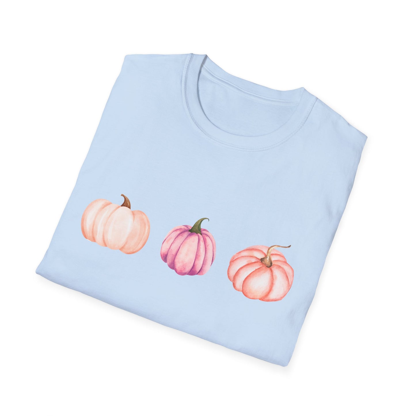 Pastel Pumpkin Softstyle T-Shirt, Fall Fashion, Halloween Tee, Cozy Autumn Shirt, Casual Wear, Cute Graphic Tee