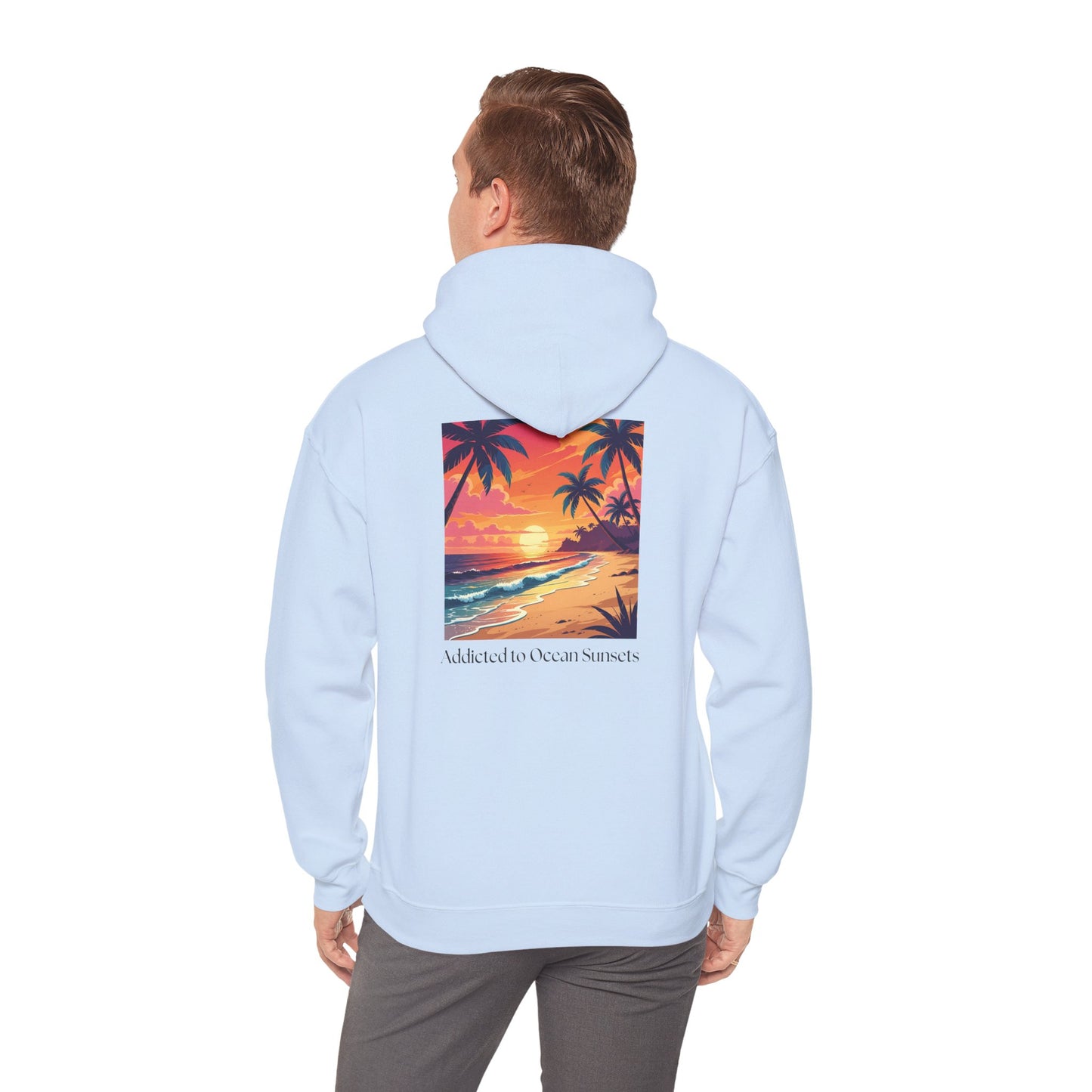 Ocean Sunset Beach Scene Unisex Hoodie, Ocean Lovers Coverup Sweatshirt, Addicted To Ocean Sunsets, Coastal Apparel, Beach Lover Gift