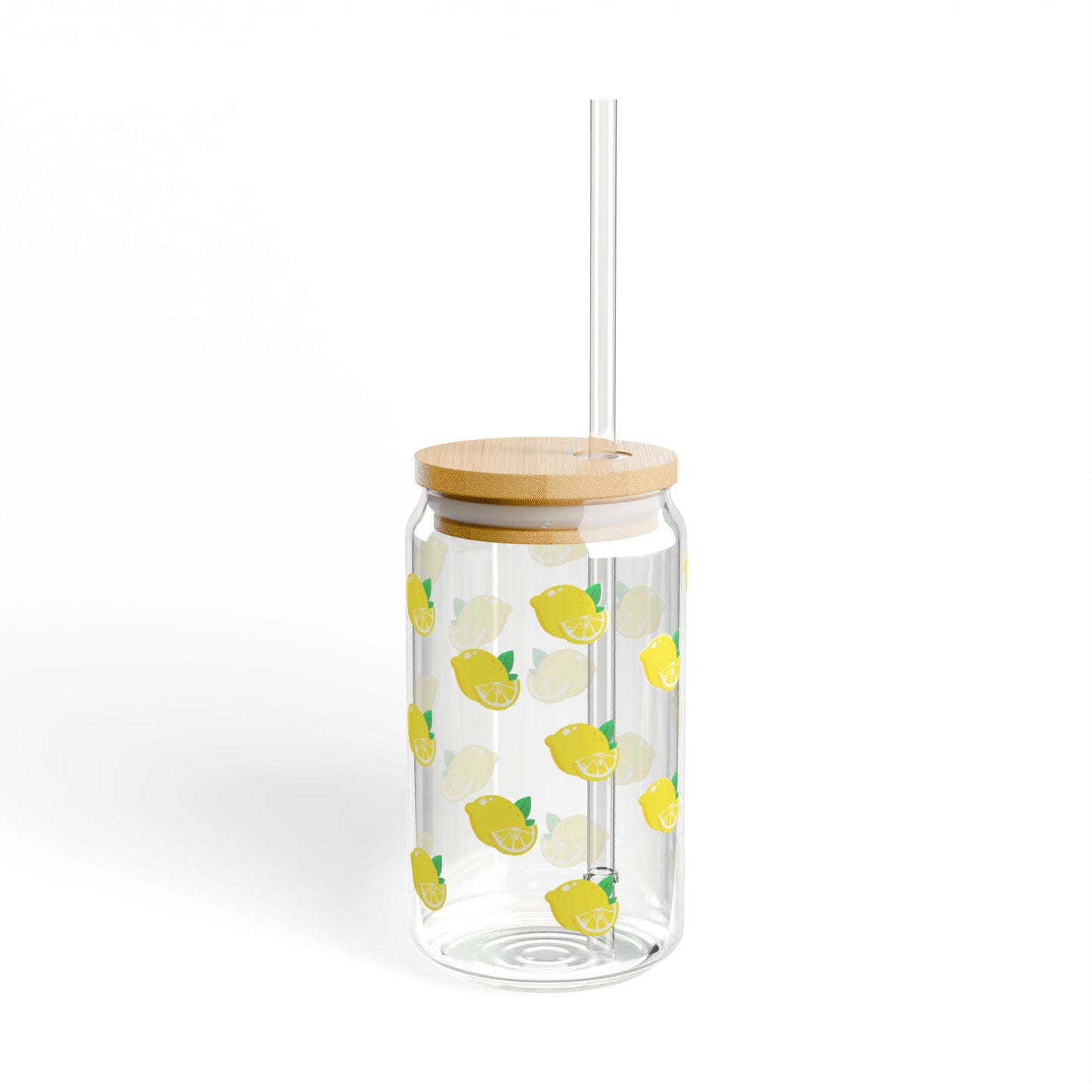Lemon Sipper Glass, 16oz | Fun Summer Drinkware, Fruit-Themed Cup, Eco-Friendly Beverage Container, Great for Parties & Gifts