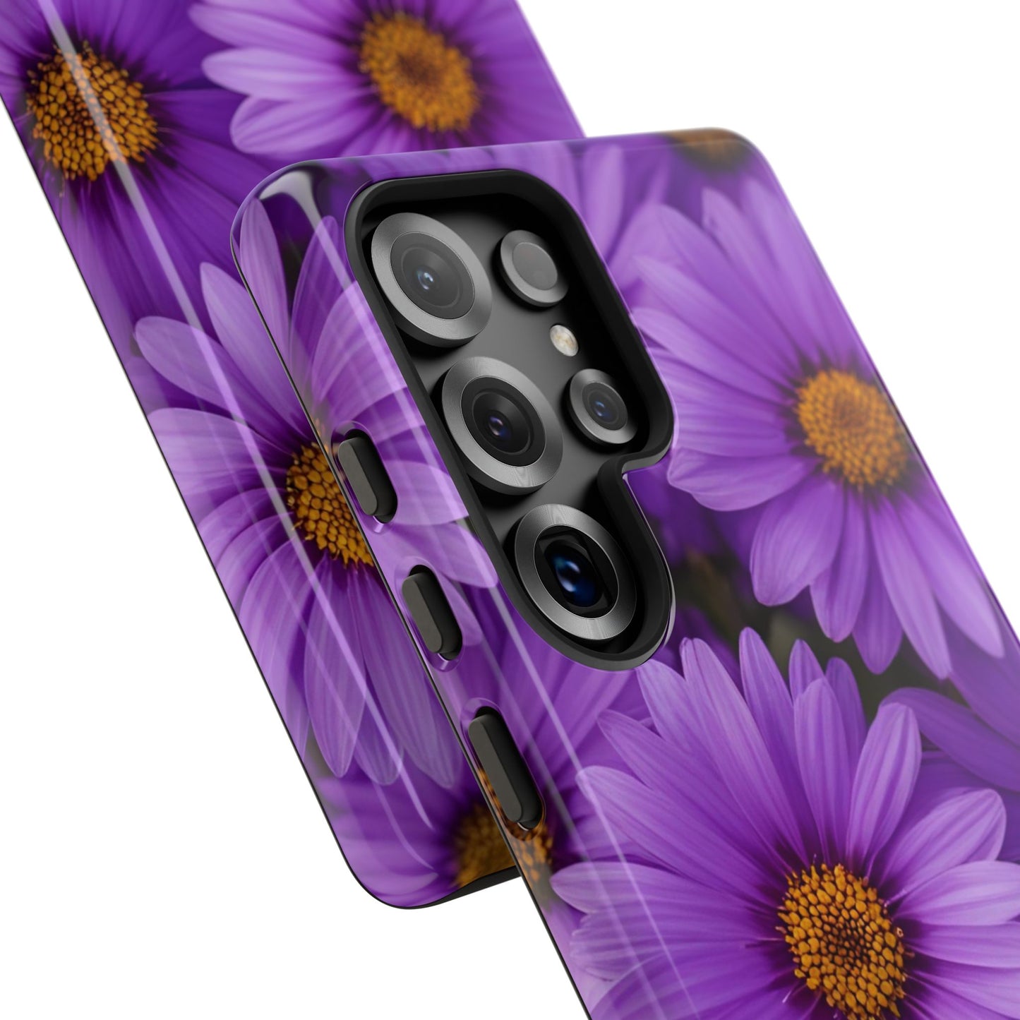 Purple Daisy Tough Case, Floral Phone Case, Durable Mobile Cover, Gift for Her, Everyday Use, Spring Accessories