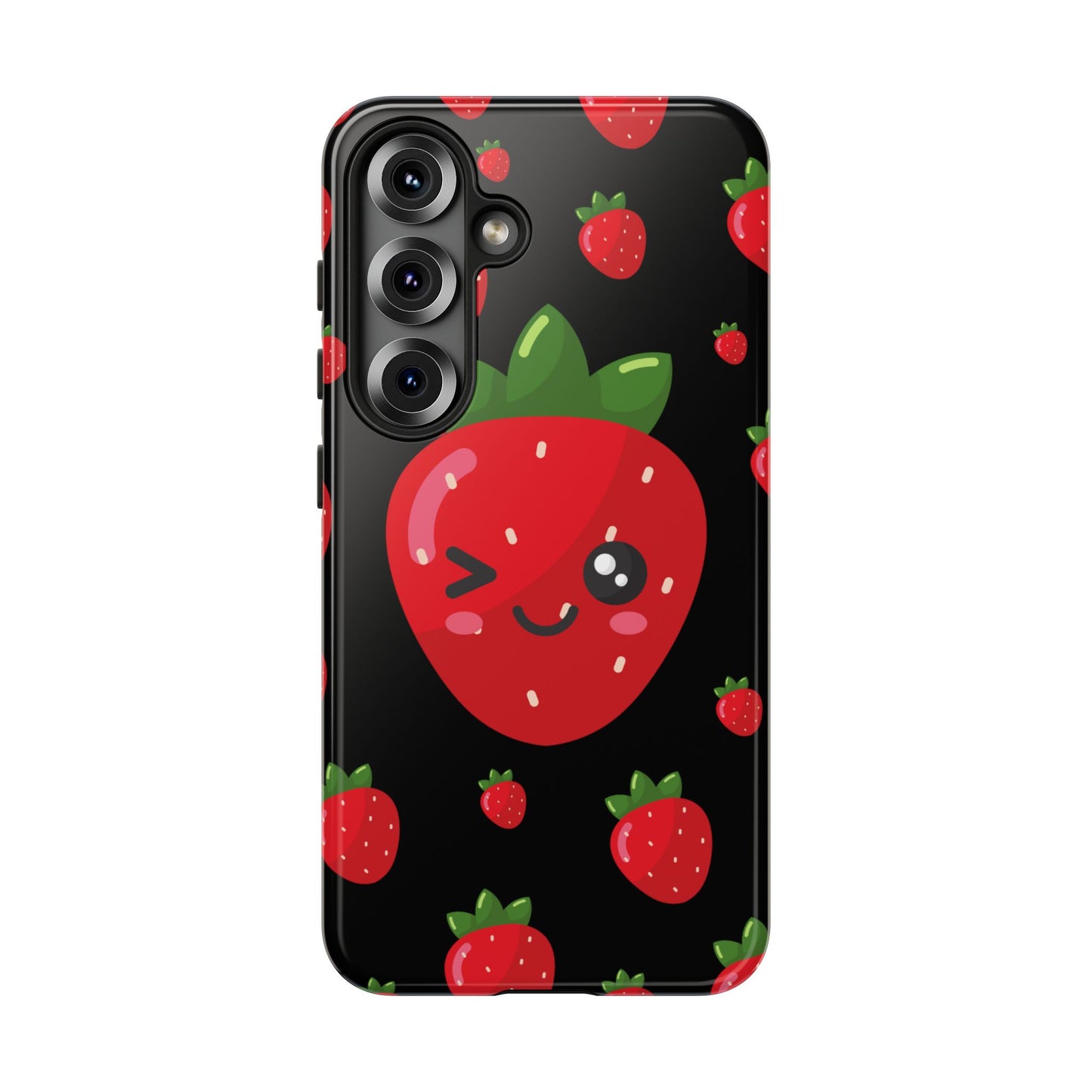 Cute Strawberry Phone Case, Kawaii Phone Cover, Tough Phone Cases, Gift for Teens, Summer Accessories, Cute Fruit Design