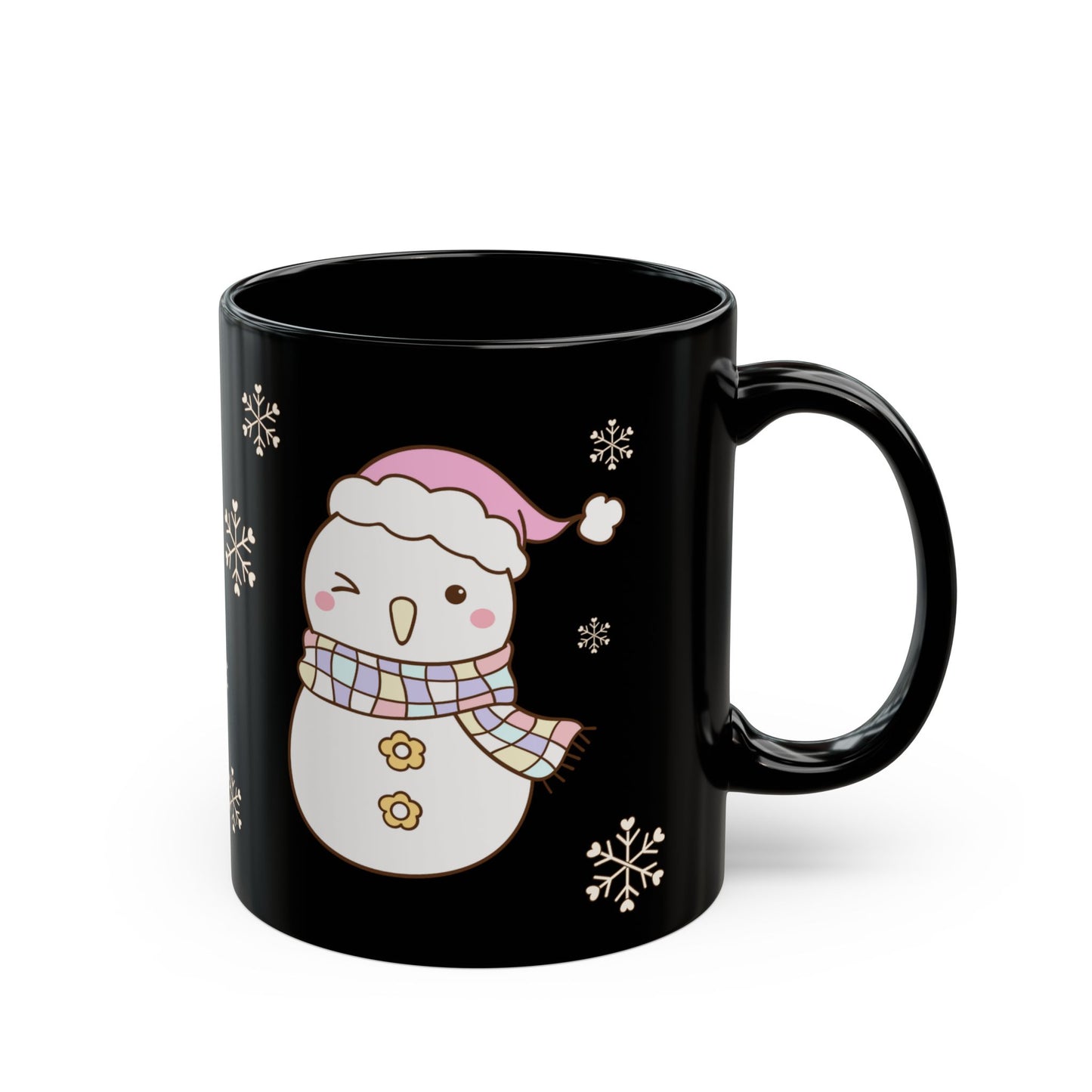 Snowman Christmas Mug, Cute Holiday Drinkware for Winter, Gift for Him/Her, Ceramic Coffee Cup, Snowfall Decoration