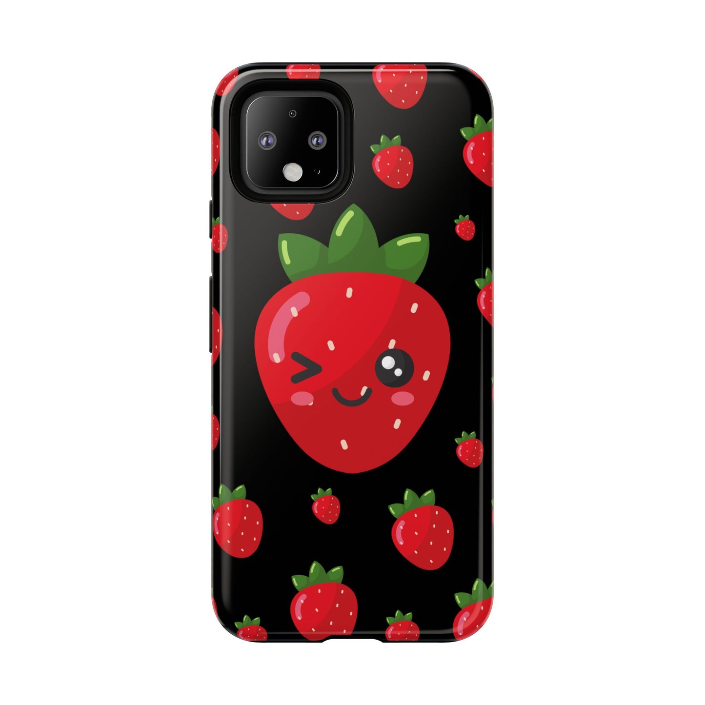 Cute Strawberry Phone Case, Kawaii Phone Cover, Tough Phone Cases, Gift for Teens, Summer Accessories, Cute Fruit Design