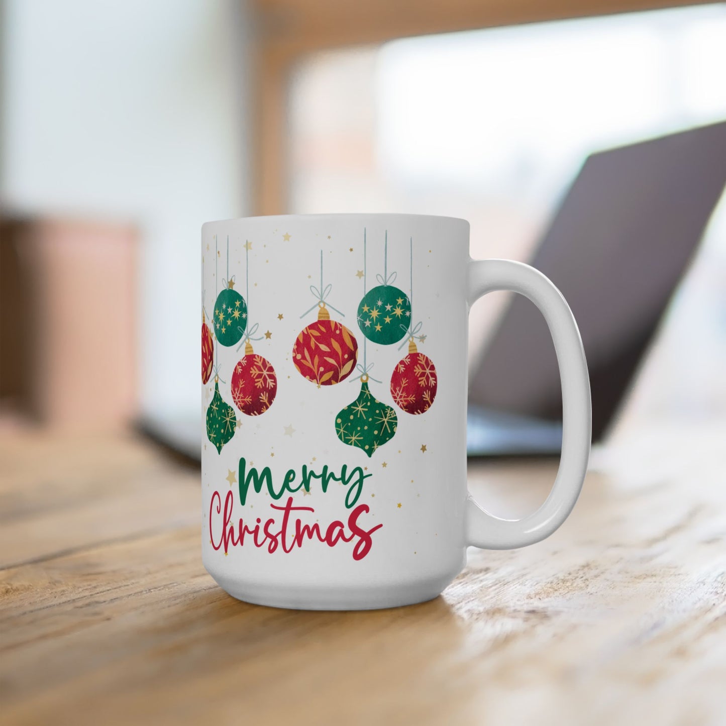 Festive Christmas Mug, Holiday Ornament Coffee Cup, Gift for Tea Lovers, Merry Christmas Beverage Container