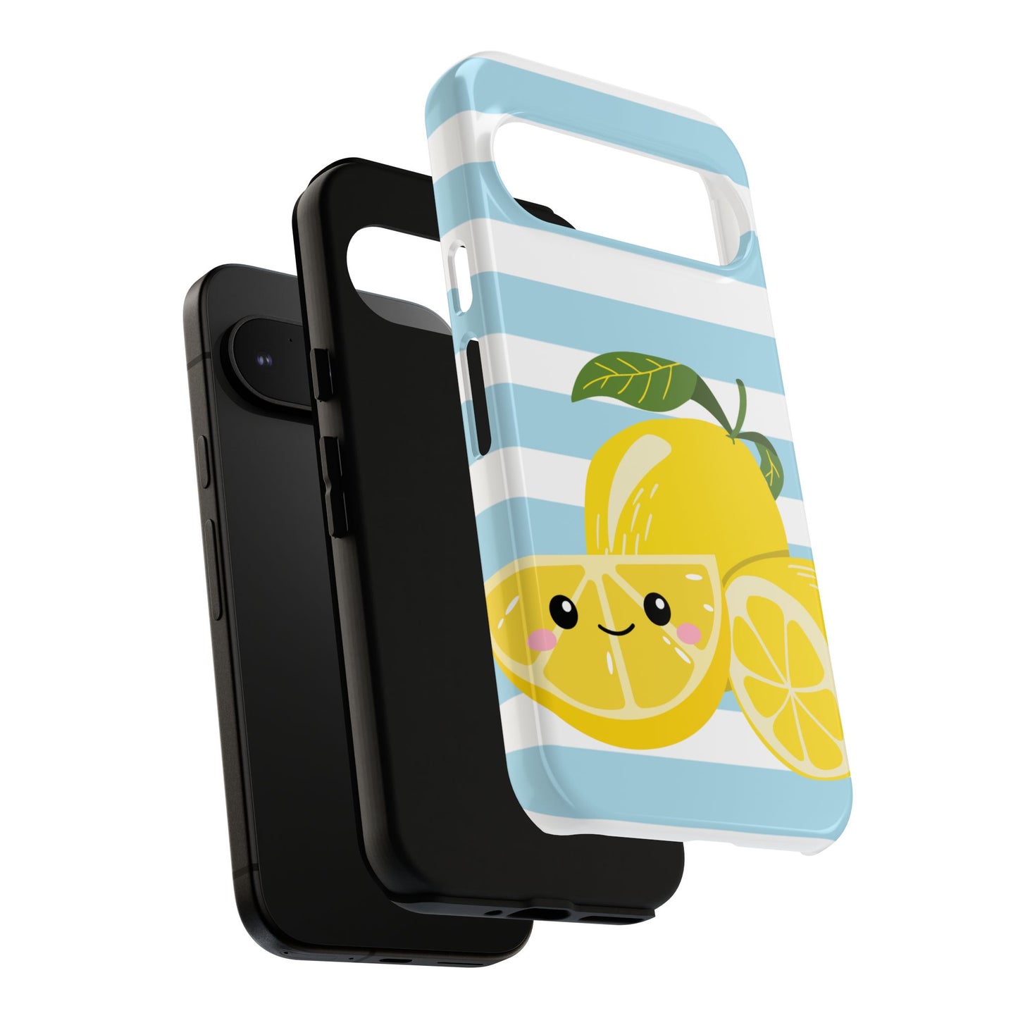 Striped Lemon Phone Case - Tough Cases, Fruit Design, Fun iPhone Cover, Summer Accessories, Bright Phone Protection