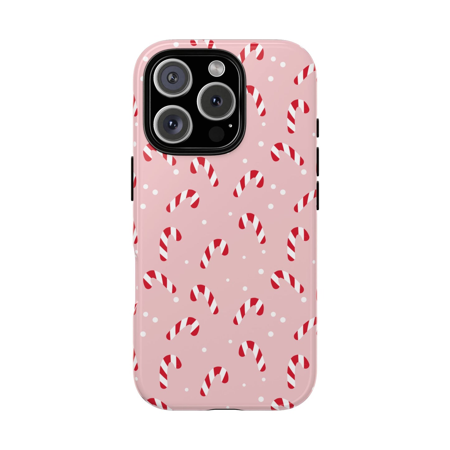 Pink Candy Cane Phone Case, Tough Phone Cover, Christmas Gift, Holiday Decor, Festive Tech Accessory, Cute Cell Phone Case