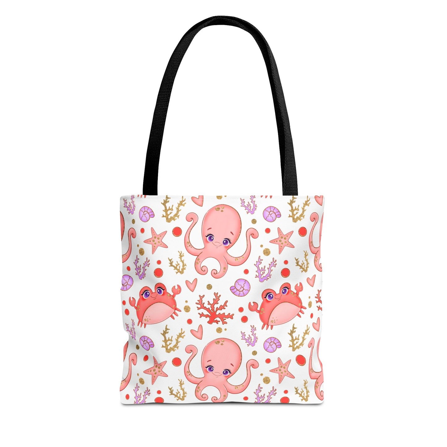 Ocean-Themed Tote Bag, Cute Octopus and Crab Design, Beach Bag, Eco-Friendly Shopping Tote, Perfect Gift for Sea Lovers