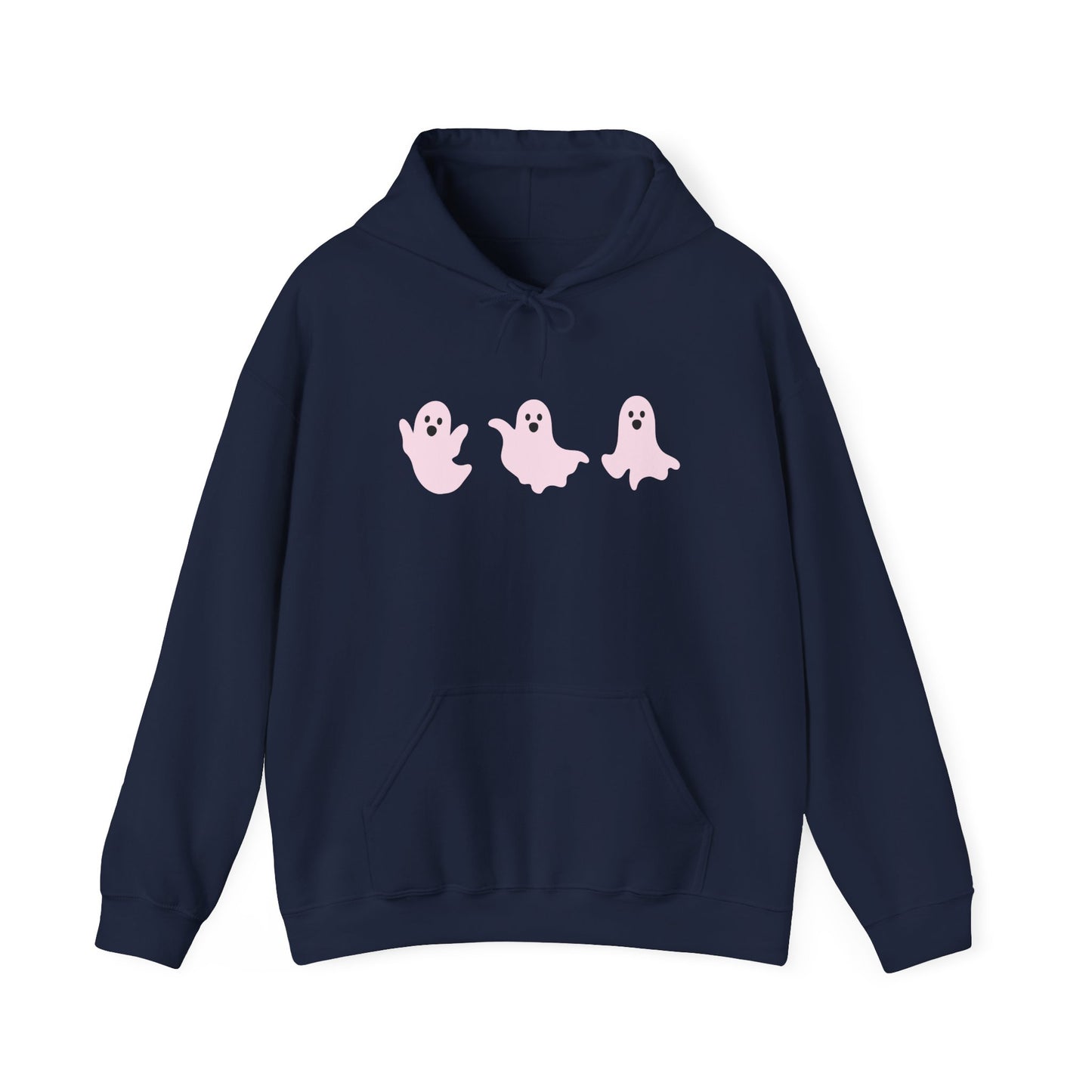 Cute Pink Ghosts Unisex Sweatshirt, Halloween Hoodie, Cozy Fall Apparel, Spooky Gift for Friends, Trendy Casual Wear