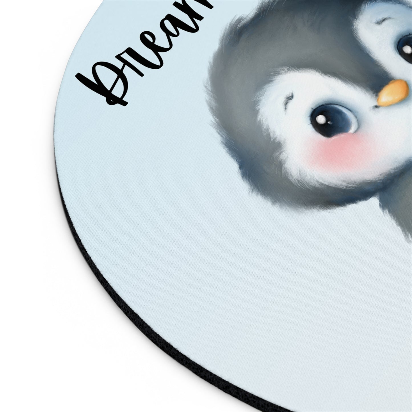 Penguin Dream Big Mouse Pad, Motivational Desk Accessory, Gift for Students, Office Decor, Kids Room