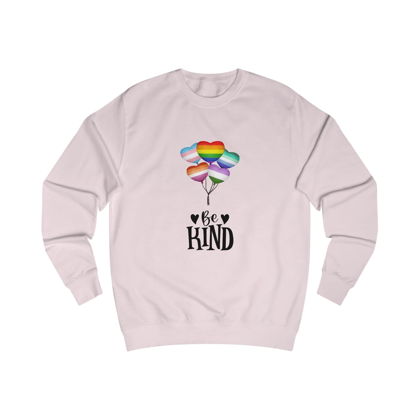 Rainbow Balloon 'Be Kind' Unisex Sweatshirt - Cozy Gift for Friends, Positive Vibes, Pride Apparel, Casual Wear, Motivational Fashion
