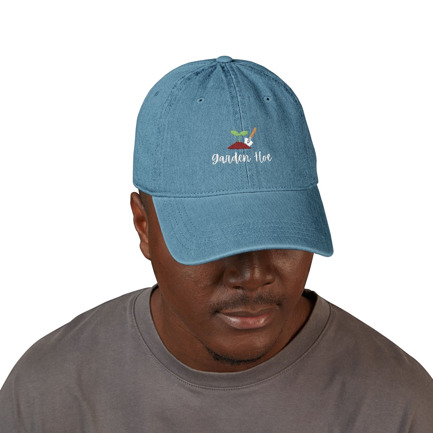 Garden Hoe Embroidered Denim Hat | Perfect Gift for Gardeners, Outdoor Lovers, Eco-Friendly Fashion, Gardening Hat, Spring Outfit