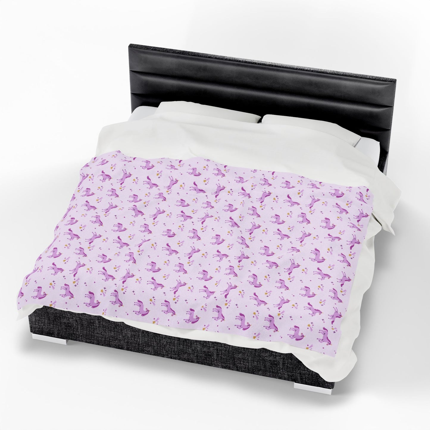 Purple Unicorn Velveteen Plush Blanket – Cozy Winter Gift
