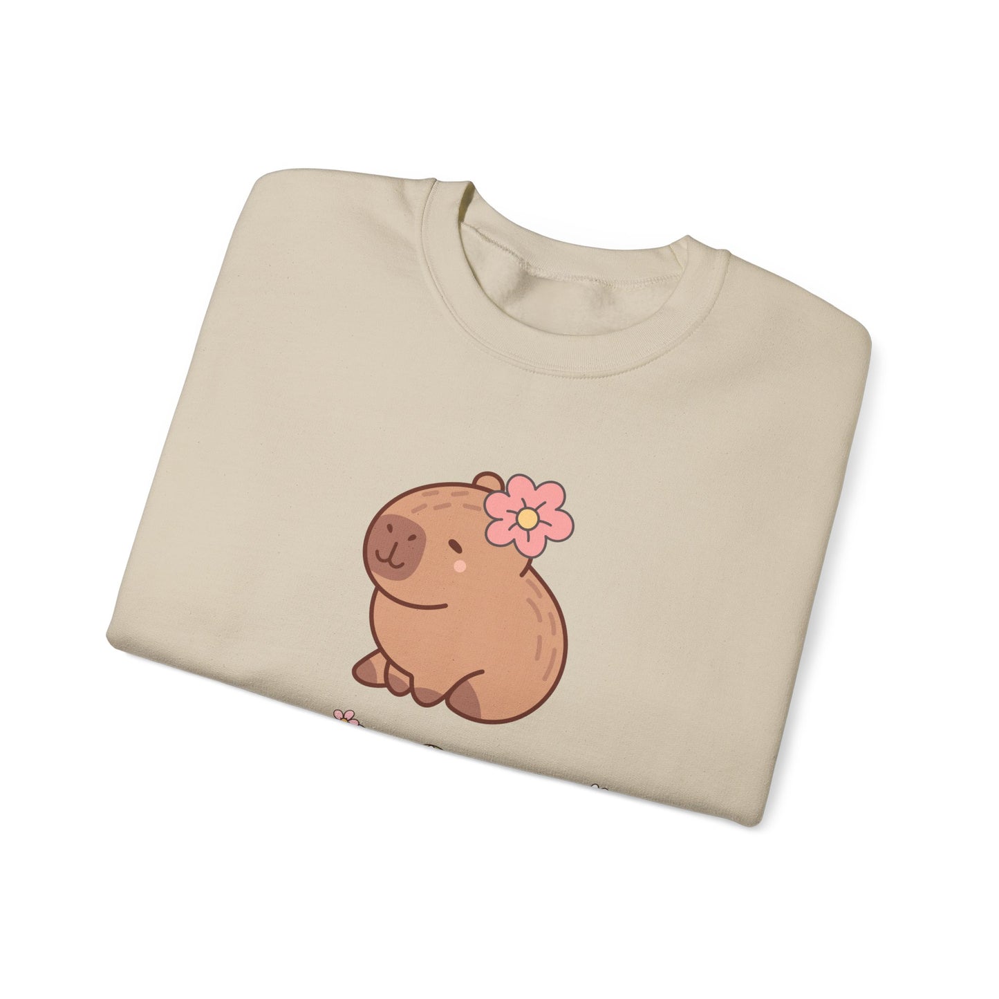 Cute Capybara Sweatshirt – Unisex Long Sleeve Cozy Pullover