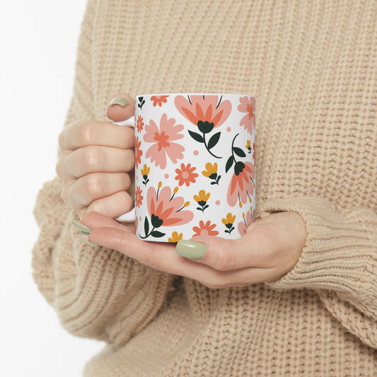 Pink Floral Coffee Mug – Cute Gift for Friends, Moms & Coworkers